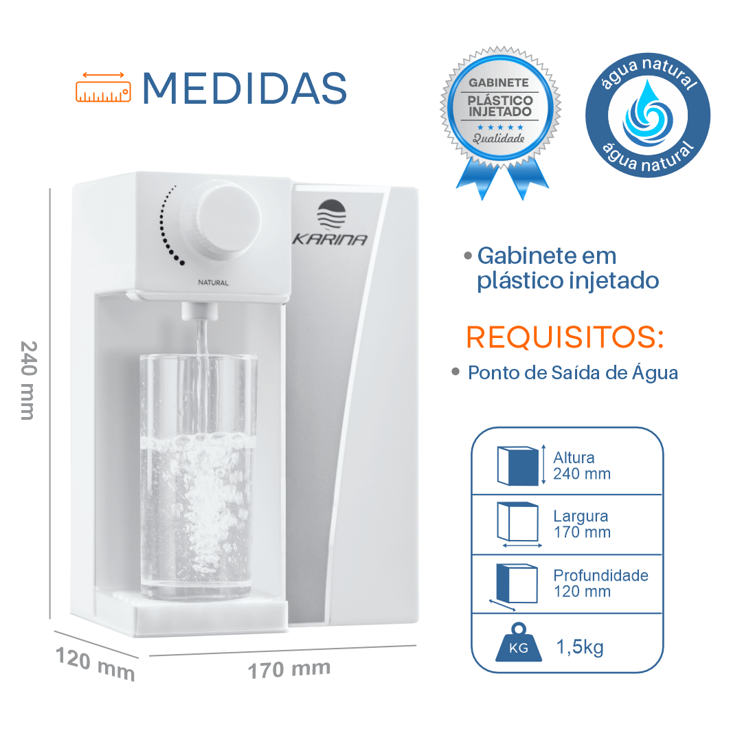 Purificador Modelo Aqua Small - BRANCO - Karina - Imagem 4