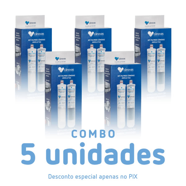 Combo Kit Filtros Cânovas 5 Unidades (PPF-5 e T33)